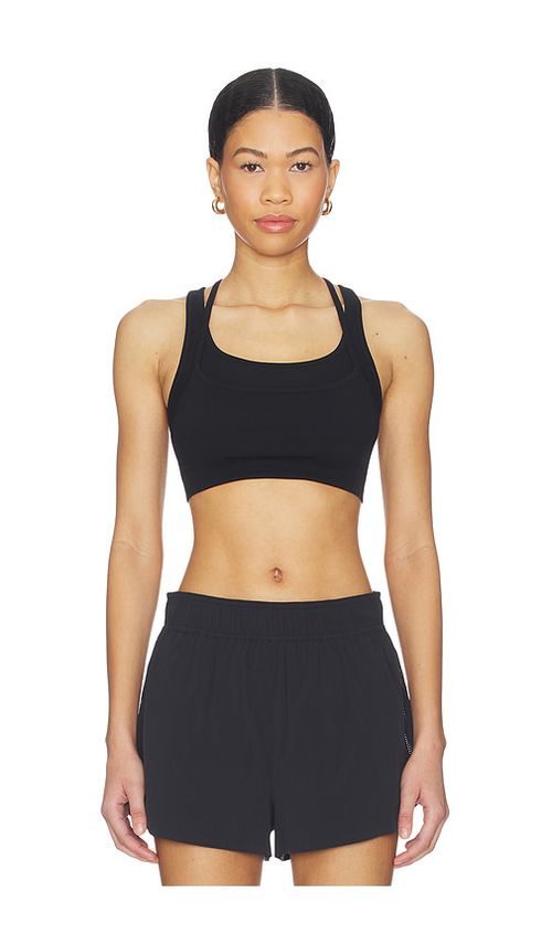 Beyond Yoga Seamless Double Layer Mesh Bra in Black. - M also in L, S