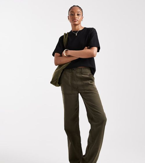 Tall slouchy straight leg pants in washed green