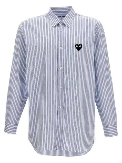 Logo Patch Striped Shirt