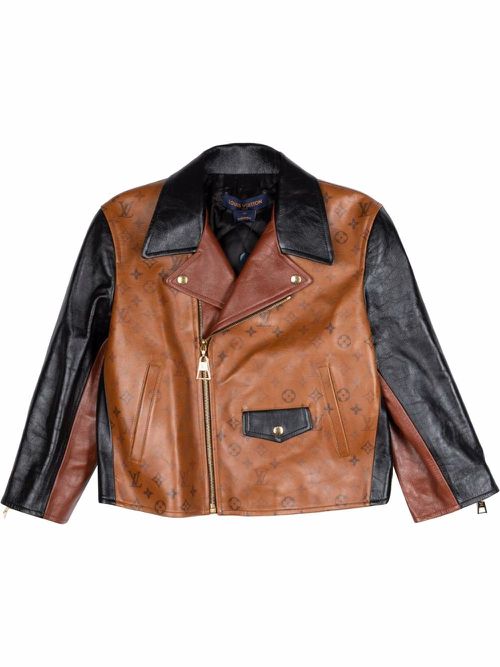 Tattoo Monogram moto jacket - Brown