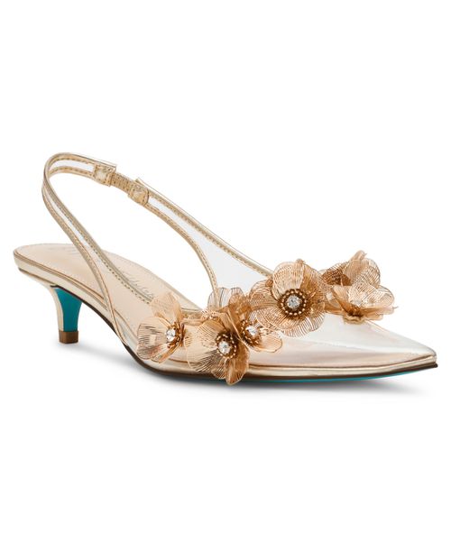 Women's Robin Floral Ornamented Slingback Pumps - Gold