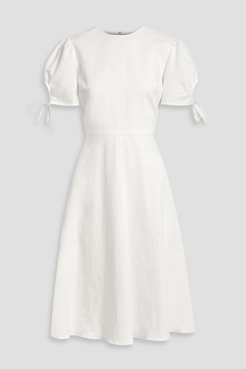 Cotton and linen-blend dress - White - US 8