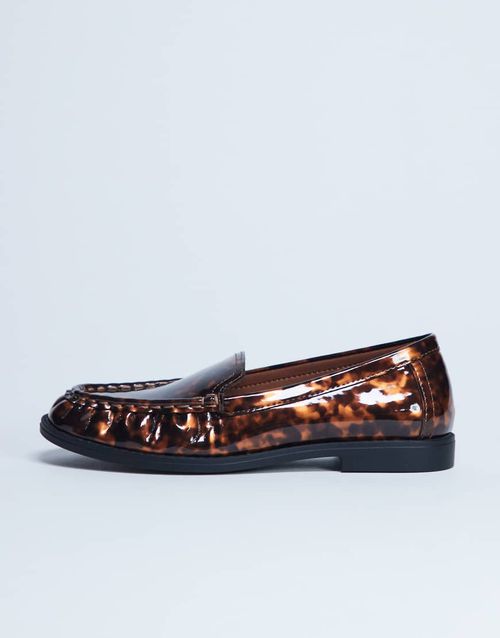 Coby ruched toe loafers in tortoise shell-Multi