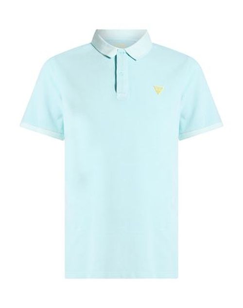 Man Polo shirt Turquoise Size M Cotton