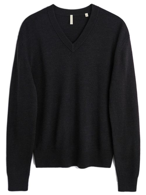Men's V-neck Fitted Merino Wool Sweater