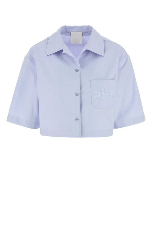 Cropped Pyjama Shirt — Blue