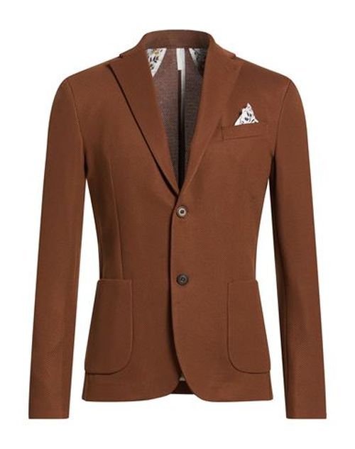 Man Blazer Brown Size 36 Polyester, Elastane