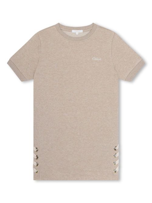 Lace-detail organic-cotton T-shirt - Neutrals
