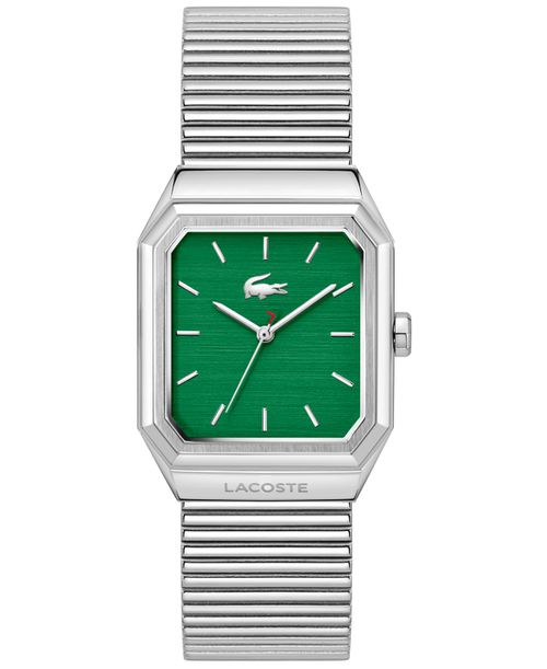 Men's Rene Silver Tone Stainless Steel Mesh Bracelet Watch, 31x32mm - Green