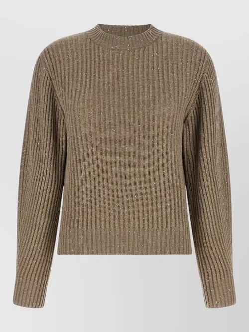 Brunello Cucinelli - sparkling sequin cashmere wool crew sweater