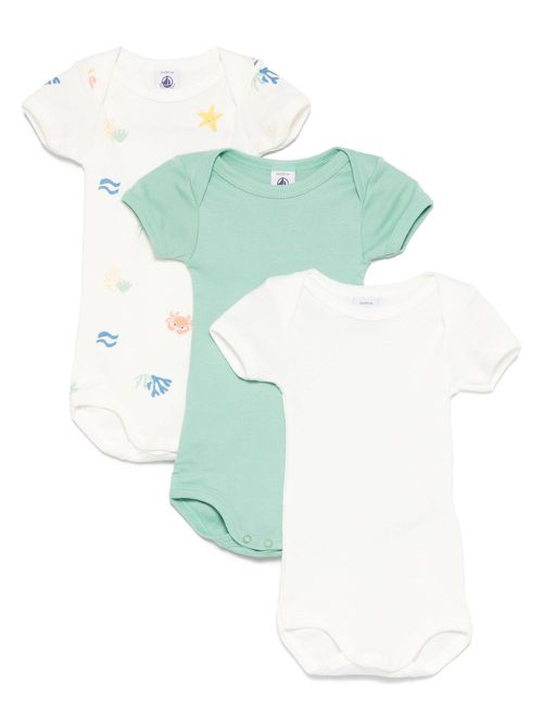 Petit Bateau graphic-print babygrows (set of three) - White