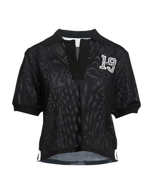 Woman Polo shirt Black Size XS Polyamide, Viscose, Elastane