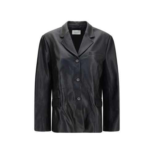 Lambskin Leather Blazer — Black
