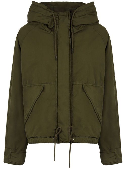 Drawstring hooded jacket - Green