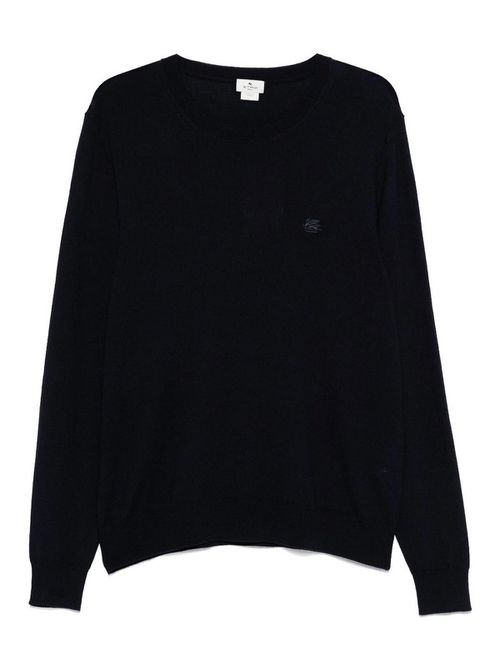Crew Neck Sweater With Embroidered Logo