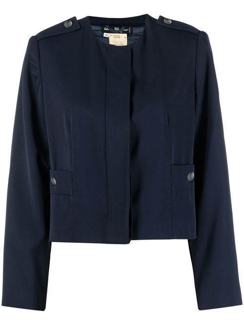 1970s single-breasted cropped jacket - Blue
