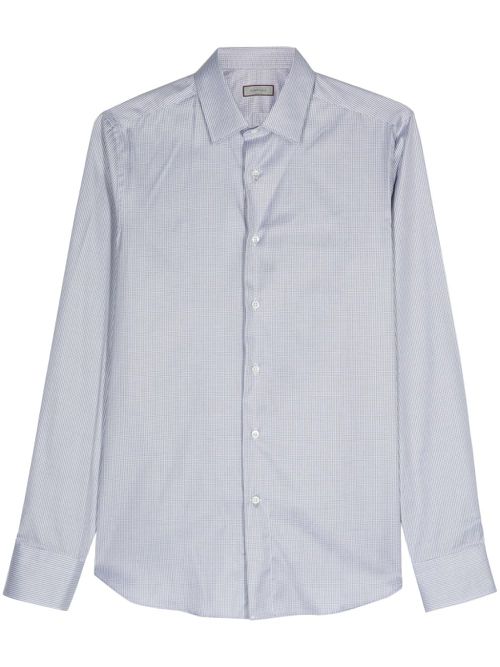 Geometric-pattern cotton shirt - Grey