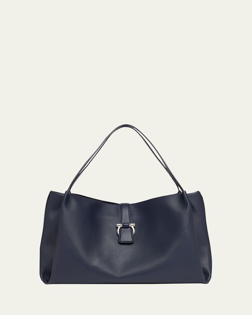 Origami Leather Hobo Tote Bag