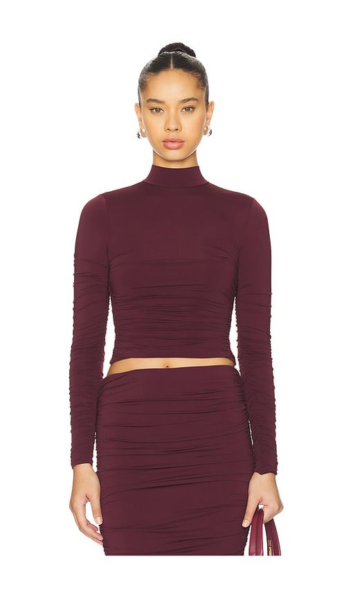 SER.O.YA Dulcie Ruched Top in Wine. -  XXS also in L, M
