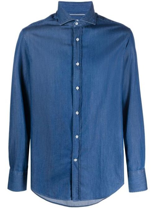 Long-sleeve denim shirt