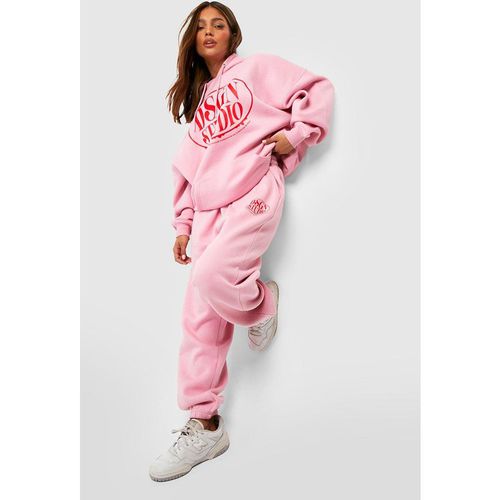 Womens Dsgn Studio Slogan Hooded Tracksuit - Pink - S, Pink