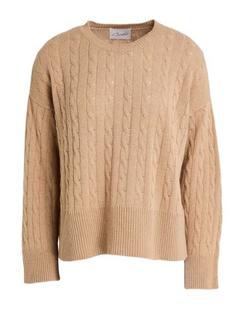Crochè Woman Sweater Camel Size L Polyamide, Viscose, Wool, Cashmere