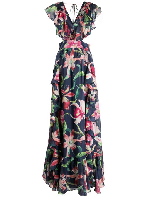 Lealia V-neck maxi dress - Blue