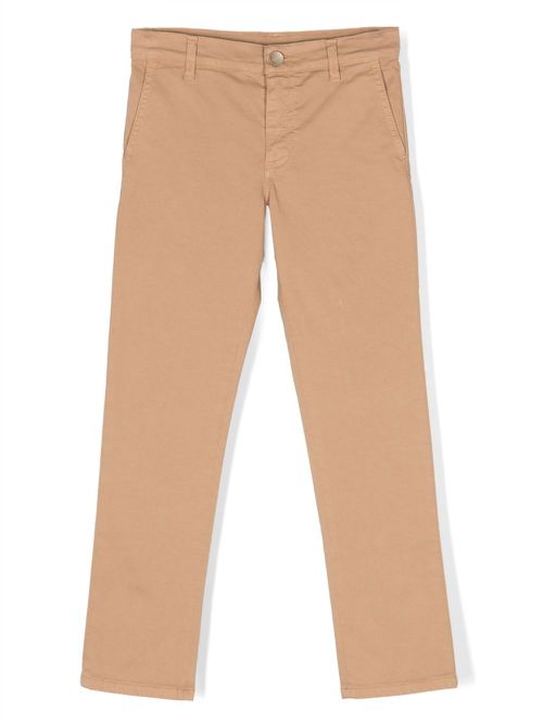 Logo-plaque cotton trousers - Brown