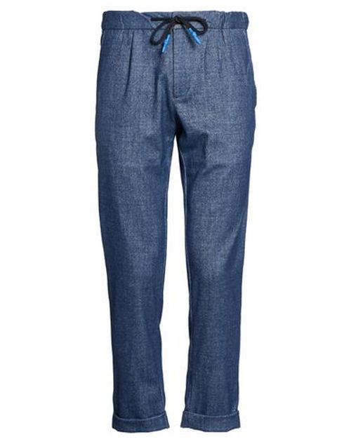Man Pants Blue Size 26 Polyester, Viscose, Elastane