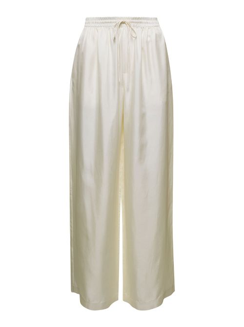 Wide Leg Silk Trousers