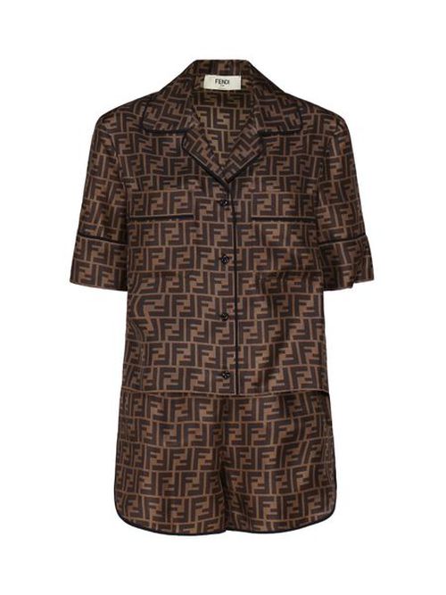Fendi FF Monogrammed Short Sleeved Pyjamas Set