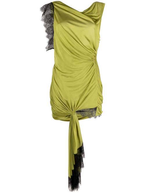 Galathea lace-trim minidress - Green