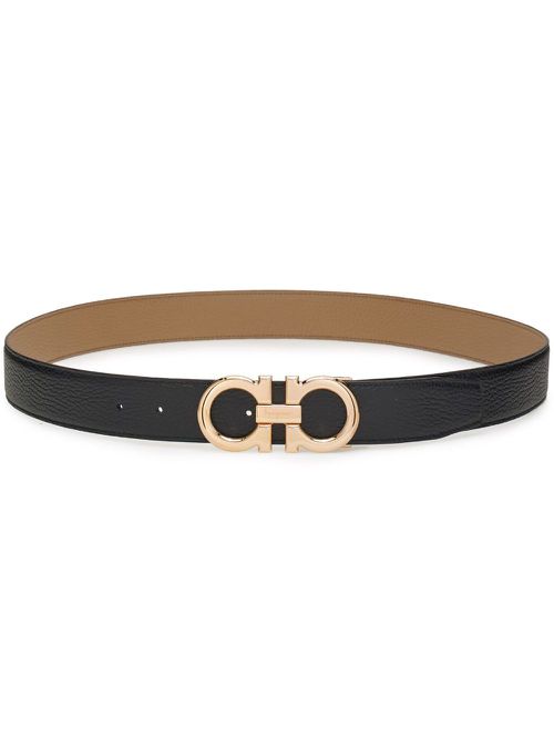 Gancini leather belt - Neutrals