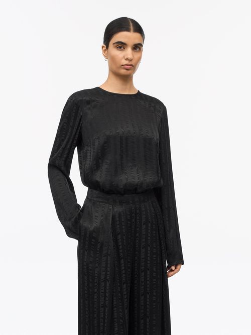 Tiger of Sweden Jacquard-Oberteil mit Tigerstreifen für Frauen, schwarz, Größe