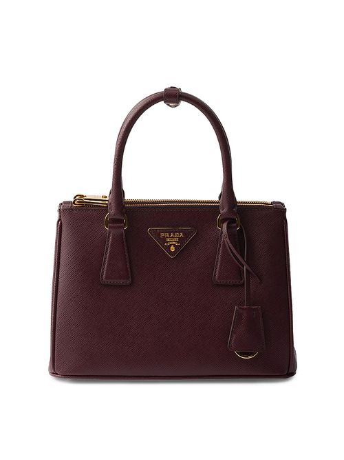 Women's Small Galleria Saffiano Leather Top Handle Bag - Dark Red
