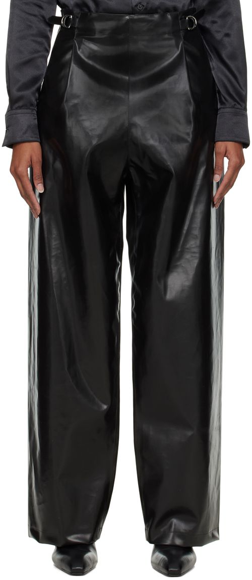 Black Sailor faux-leather trousers