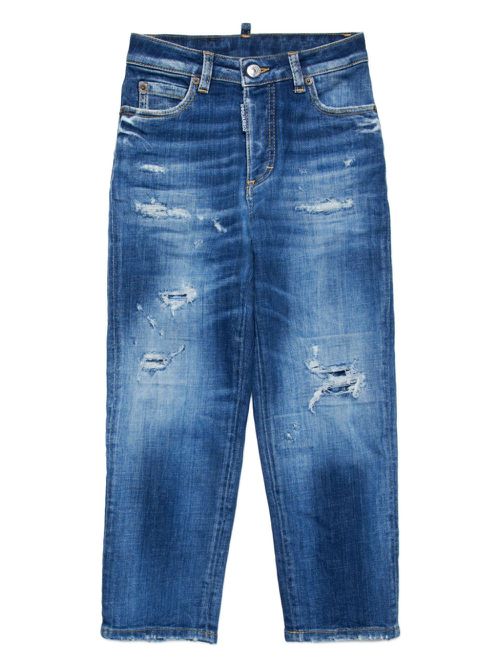 Mid-rise straight-leg jeans - Blue