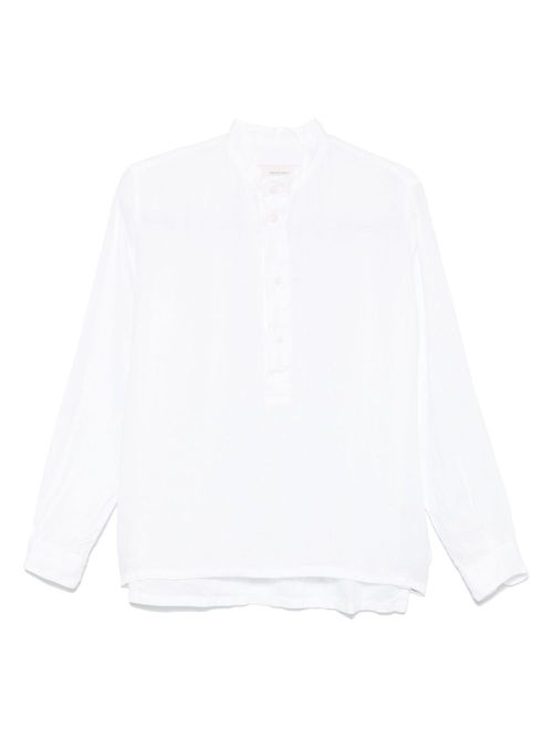 Original vintage style linen henley top - White