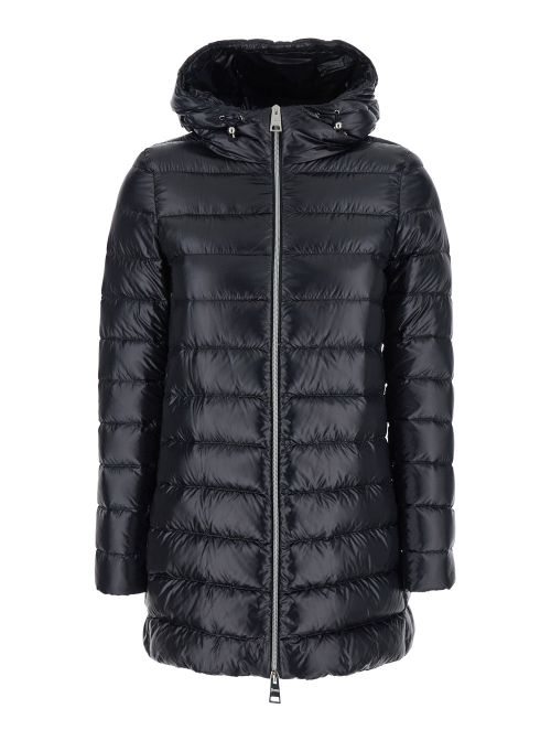 Quilted Tech Fabric Down Jacket — Black
