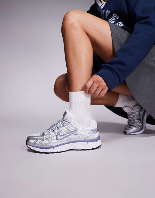 P-6000 unisex trainers in silver and purple