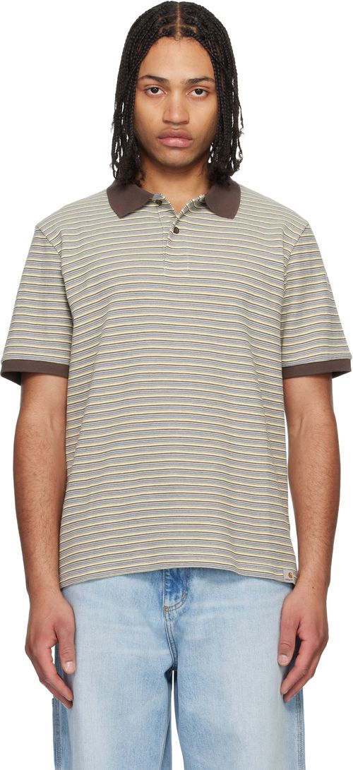 Brown Short Sleeve Dion Stripe Polo