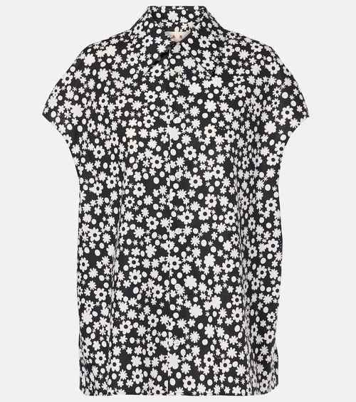 Printed cotton poplin shirt
