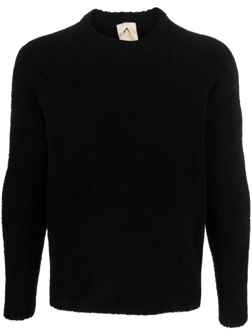 Long-sleeved textured jumper - Black