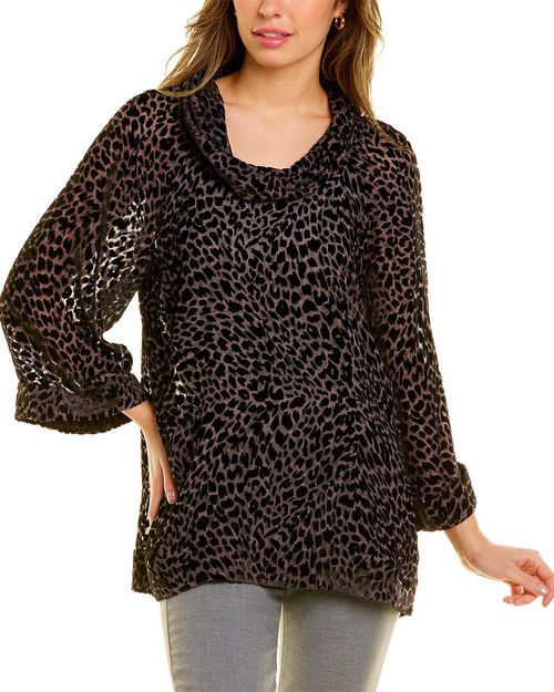 Tropanimal Burnout Silk-Blend Top
