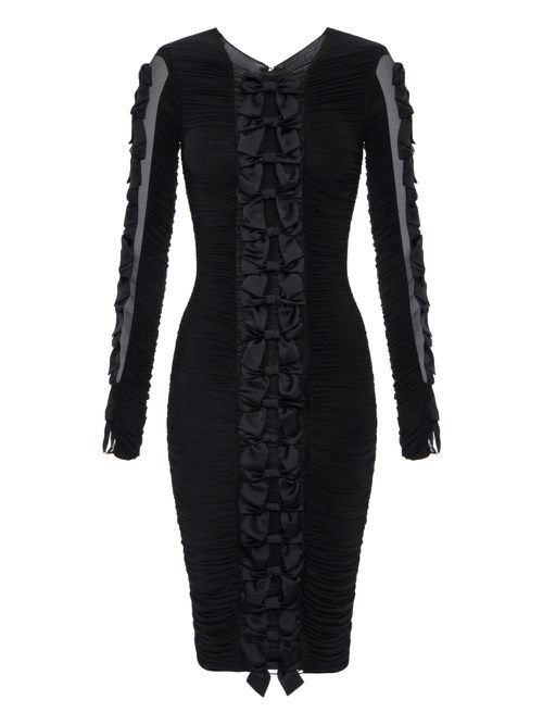 Elisabetta Franchi bow-detail midi dress - Black