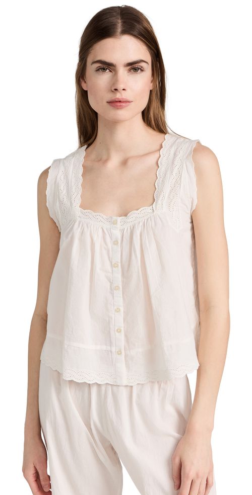 The Eyelet Tank True White