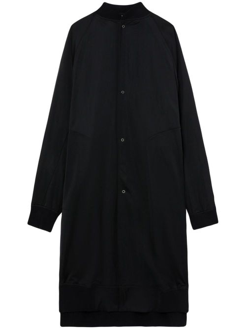 Baseball-collar button-up coat - Black