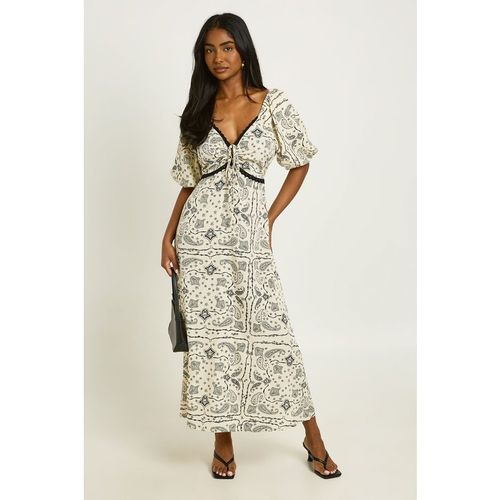Boohoo Womens Lace Trim Paisley Print Midaxi Dress - Crea
