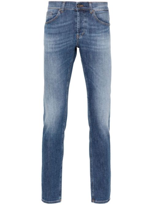 Logo-print tapered jeans - Blue