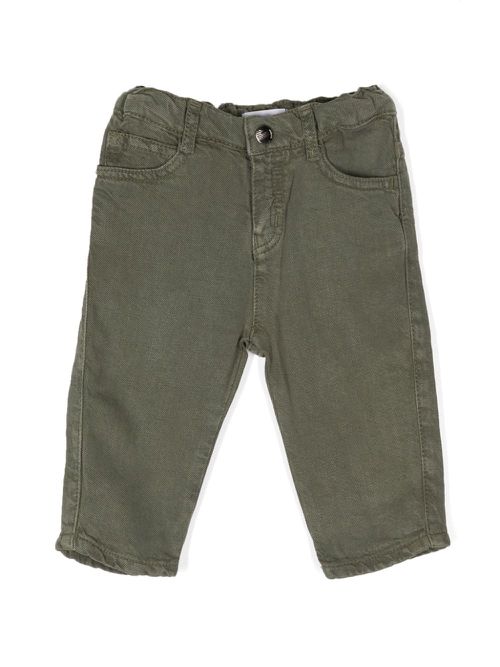 Logo-plaque mid-rise tapered jeans - Green